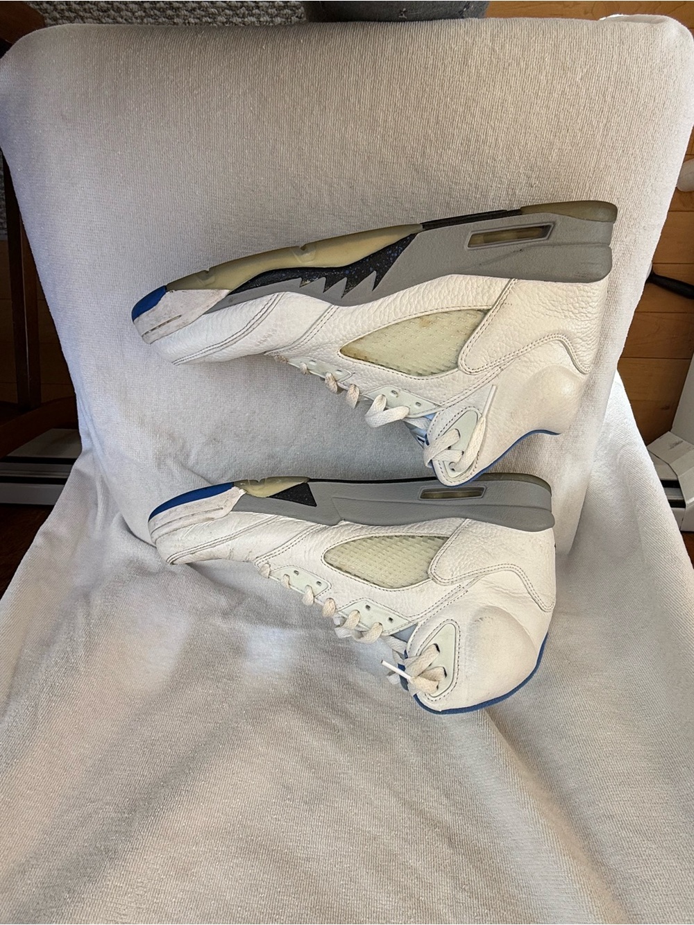 Jordan White and Blue Men's Basketball Sneakers